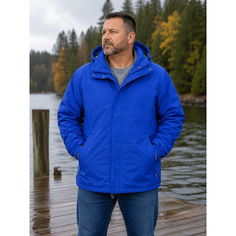Lands‎ End Blue Fleece Lined Hooded Parka Jacket Womens XL Cobalt Winter Coat